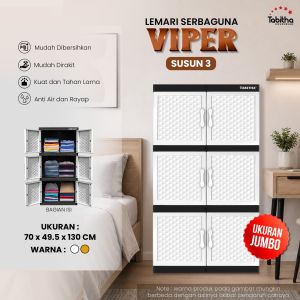 JUMBO - LEMARI PLASTIK SUSUN 4 BESAR MINIMALIS MODERN Full-Kunci [CMP]
