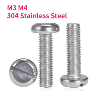 M3 M4 GB67 304 A2-70 Stainless Steel Metric Threaded Slotted Round Pan Head Machine Screw Bolt