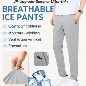 Upgraded Summer Ultra-Thin Breathable Ice Silk Pants for Men  Youth  Male Body Type  Comfortable and Breathable  Lightweight and Non-Fading