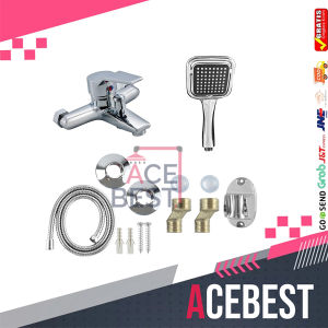 ACEBEST Set Shower Panas Dingin Kran Mixer Kran Panas Dingin Hand Shower Lengkap HS-82 + JS-44
