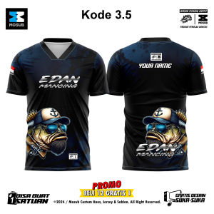 Jersey Mancing Custom premium Lengan Panjang Gratis Nama dan Logo Bisa pakai desain sendiri Kode 3.5