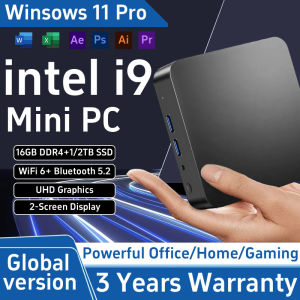  [Factory Direct Sales] 2026 New Mini PC Windows 11 Intel Core i9 8950HK 16GB DDR4 1TB SSD Console Dual WIFI 6 BT5.2 4K Mini Office PC