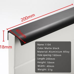 Topcon Curved/Flat Black Aluminum Alloy Arc Handle For Your CabinetCupboardWardrobeDresserDrawerShoe Cabinet