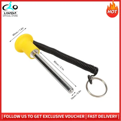 Snnozy Gym Weight Stack Pin Selector Lock Pin Magnetic with Lanyard Iron Easy Operate Detent Hitch Pin for Strength Training Fitness (8MMx80MM)