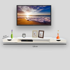 Rak Tv Dinding Tempel Minimalis 120x20x7cm - Meja Tv Dinding Modern Melayang Serbaguna Aesthetic