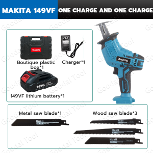 Cordless Portable Reciprocating Saw Sabre Brushless Electric Saw Small Handheld Chainsaw for Woodworking Outdoor Garden Wood Metal Cutter with Rechargeable Lithium Battery Saw Blades Power Tools Machines