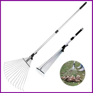 Scalable Iron Rake Grass Rake Garden Steel Leaf Raker Grass Claw Rake Garden Tool 锄草耙