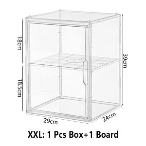 Transparent Display Case for Figurines - Stackable Design with Removable Shelves & Magnetic Door Dustproof Collector Cabinet | SG Fast Delivery