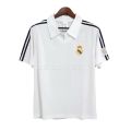 0102 Jersi Rumah Real Madrid, Jersi Kolar Menegak R, Seragam Bola Sepak Klasik Seluar Pendek Lengan Panjang Putih *. 