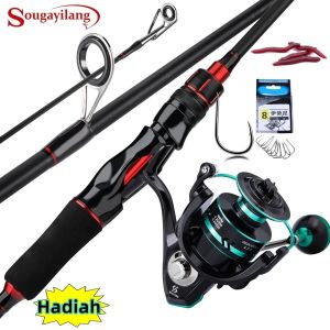 PROMO TERBATAS Sougayilang Joran Pancing Set 1.8/2.1m Joran Dan 2000-7000 Full Metal Reel Pancing Joran Set Lengkap