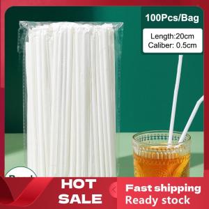 🚚【Local Express Delivery】🚚 100 300 500Pcs Disposable Drinking Straw Transparent Plastic Drinking Straw For Milk Smoothie Slushie Juice Bubble Tea Straw