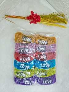 Ikat rambut donat bordir isi 12 pcs hk random