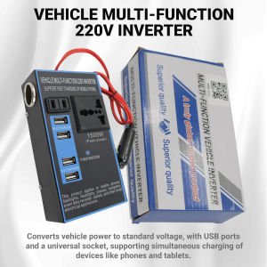 1500W Car Power Inverter 12V 24V To 220V Fast Charger with 4 USB Interfaces for Car Use Quick Charge & Multiple Charging Options