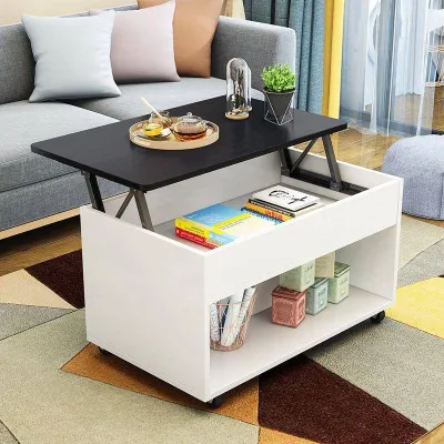 Multifunctional Foldable Lift Coffee Table Change Dining Dual-Use Retractable Simple Small Apartment Household Wheeled Movable