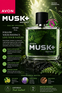 Avon Musk Instinct Eau de Cologne 75 mL