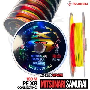 Senar Benang Pancing PE X8 100 Meter Warna Warni Fukushima Mitsunari Samurai Connecting