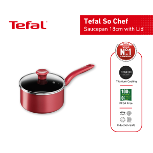 Tefal So Chef IH Saucepan 18cm + Lid Non stickNo.1 Cookware* PFOA Free  for all stoves easy to clean 16K resistant