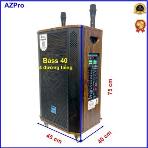 Loa kéo Bluetooth chính hãng AZPROAZ-D2506 mạch 12 núm chỉnh có RevertBass 40-4 đường tiếng