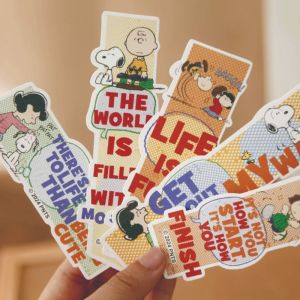 LIFE SHOPS 10pcs Funny Cute Snoopy Bookmarks Personalized Cute Shaped Paper Book Marker Book Accessories Reading Reading Page Holder Student