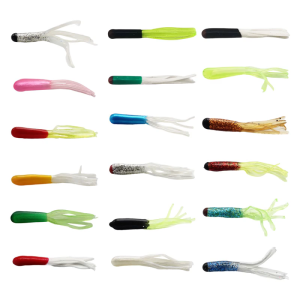 100pcs Realistic Soft Fishing Lures Flexible Tube Baits Artificial Floating Soft Baits for Freshwaters Saltwater Angling