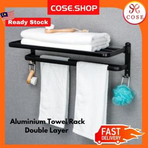 COSE Premium Aluminium Towel Rack Towel Hanger Bathroom Rack Towel Bar Towel Holder Rak Tuala Penyidai Tuala Penyangkut Tuala Bilik Mandi Sangkut Tuala Gantung Tuala Bilik Air 毛巾架毛巾杆浴室置物架廁所置物架