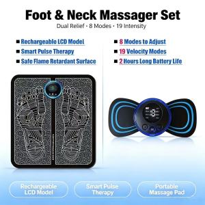 Manila Stock 2 In 1 Electric Neck & Foot EMS Massager Portable Pulse Therapy Machine Full Body Muscle Pain Relief COD Available