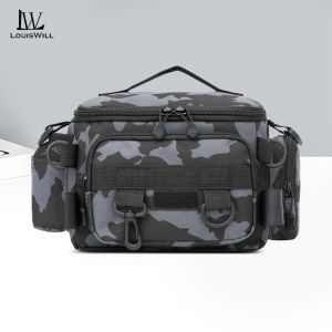LouisWill Men Bags Thickened Waterproof Oxford Cloth Bag Large Capacity Outdoor Waist Bag Multifunctional Fishing Rod Lure Bag