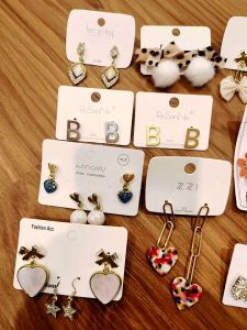 10E Exquisite Sterling Silver Post Earrings - Trendy Designs with S925 Posts! ! trend rhombus shape lint ribbon drop alphebet B peach flower 2 in 1 pearl earring love shape 2 in 1 love ribbon stud loop earring drop earring stud earring