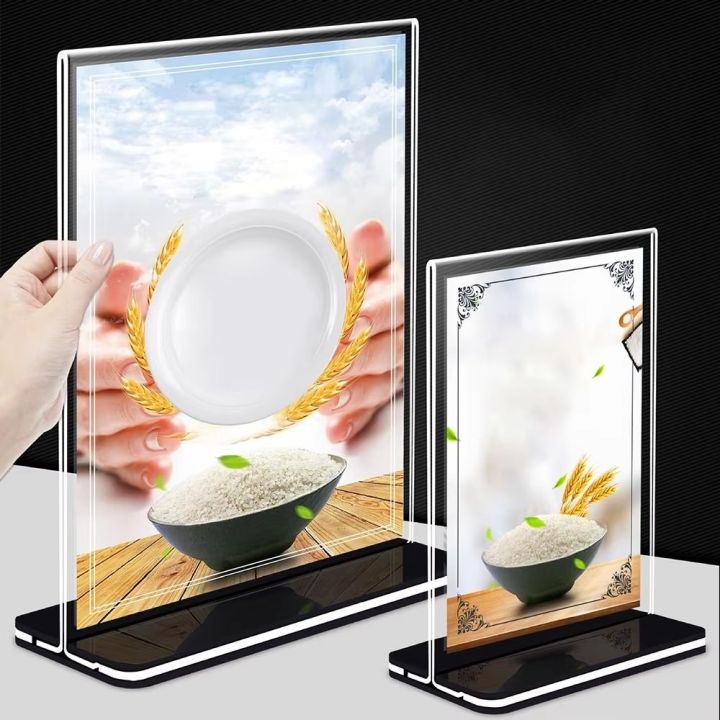 Acrylic Transparent Display Holders A4/A5/A6 Menu Display Stand Picture Frame Tabletop Nordic Photo Frame Holder