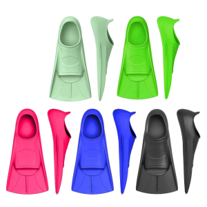Silicone Swim Fins Adult Kids Snorkels Fins Travel Size Flippers Swim Training Fins for Lap Swimming Divings Snorkeling