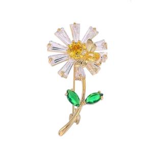 Delicate Sunflower Shaped Pin With Smooth Brims Stylish Accessory For Office Event And Casual Outfits