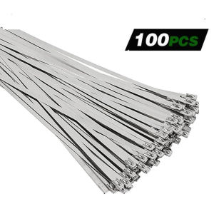 100pcs Multi-Purpose Locking Cable Metal Zip Ties Stainless Steel Self Locking Zip Tie