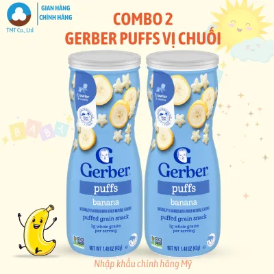 Combo 2 Bánh Ăn Dặm Nestle Gerber Puffs hình ngôi sao 42g vị Chuối