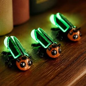 BELLETEN Glow In The Dark Firefly Figurine Translucent Abdomen Detailed Legs 3D Printed Figurine Fashion Firefly Ornament Luminous Insect Decor