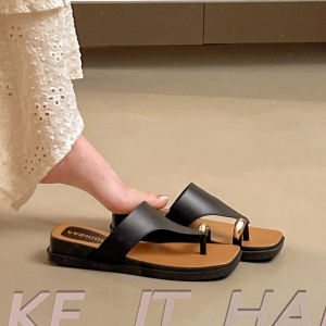 [Free Shipping] 2026 Summer New Korean Style Womens Flip-Flop Wedge Sandals for Outdoor Wear Versatile Non-Slip Thick-Soled Fashionable Flip-Flop Sandals