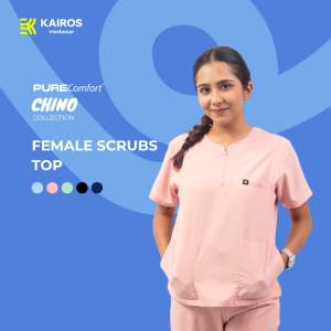 Female Scrubs Top | Chino Collar | Kairos PureComfort
