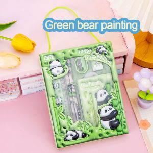 【1-3 days Delivery】6 in 1 Kids Cartoon Stationery Set with Pencil Eraser Ruler Writing Pencil for Kid