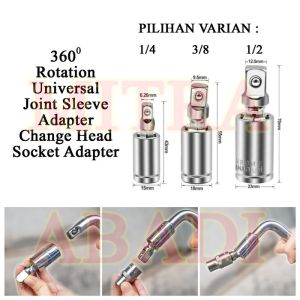 360 Degree Rotation Universal Joint Sleeve Change Head Socket Adapter