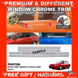 Window Chrome Trim PROTON SAGA 1985/ ISWARA/ SAGA2/ LMST (4pcs) Car Door Seal Moulding Line Lining Sticker Strip