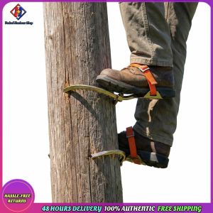 Vodool Electric Utility Pole Climbing Set with Safety Harness Concrete Pole Climbing Shoes Adjustable Shoe Strap for Observation Picking Fruit