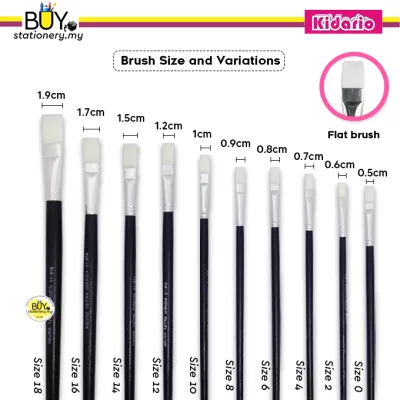 Kidario Flat Watercolour Brush Nylon 578-(1s/PCS)[Spend RM70 Free Gift] Paint Brush Berus Warna Water Colour Painting