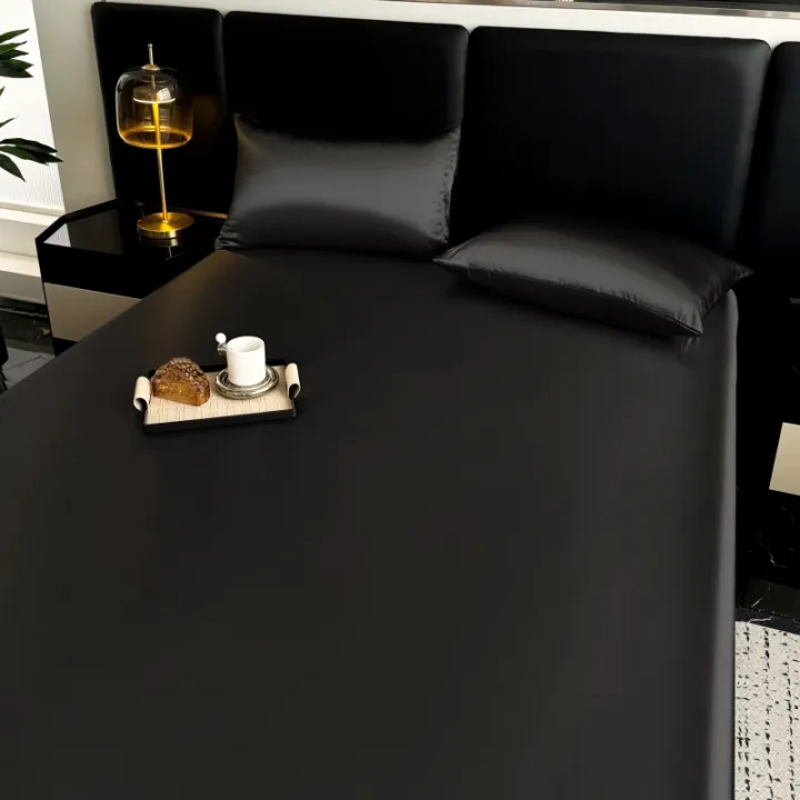 Dansunreve%203in1%20single%20set%20Ice%20Silk%20Bedsheet%20Cooling%20Washed%20Satin%20Sheets%20Bed%20Sheet%20Pillowcase%20Fully%20Garterized%20Fitted%20Sheet%20Single%20Queen%20King%20-%20Image%205