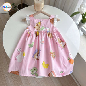 Váy bé gái 2 dây phối ren họa tiết ngộ nghĩnh - MT2987