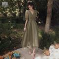 Gaun pesta/bridesmaid - banquet temperament evening dress off-shoulder gaun untuk pesta pernikahan. 