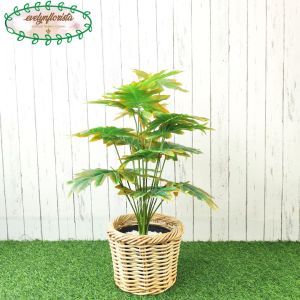 Pohon Artificial Monstera Jari Philo Orange X18 Semi Latex Tanaman Hias Cover Keranjang Rotan Bulat Hiasan Kantor Minimalis