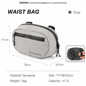 Hikeman 1.1L Outdoor Hiking Waist Bag Waterproof Dyneema Tactical Chest Pack MOLLE Straps Compact EDC Pouch for Trekking Camping