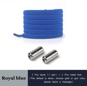 Căn hộ Giày đàn hồi ren vòng khóa kim loại dây giày không cần buộc cho Sneakers nhanh chóng đưa vào và cất cánh viên nang Giày lười ren