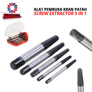 Alat Pembuka Keran Air Patah Alat Cabut Pipa Kran Rusak set 5 Pcs Screw Extractor Pembuka Baut Kran Rusak