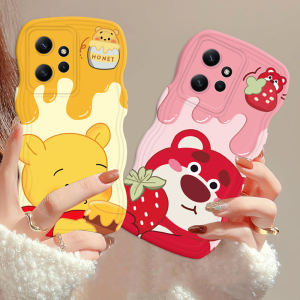 (Lokal Ready) Xinyu Casing hp Redmi Note 12 4G Note 12 Pro Note 11S 11 Pro Redmi 12 A2 A1 Redmi 10 2022 10C 10A 9A 9C 9T Note 10 5G Note 10S Note 9 Note 9 Pro Note 8 Lembut kesing Kartun Winnie the Pooh Strawberry Bear Lotso Silikon Wavy Softcase
