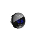 Meter Volt Paparan LED Kereta, Meter Voltan Paparan Digital DC 5-48V dengan Suis Skrin Sentuh Meter Volt Panel Bulat Digital untuk Motosikal Kereta Lori Bot, Biru. 